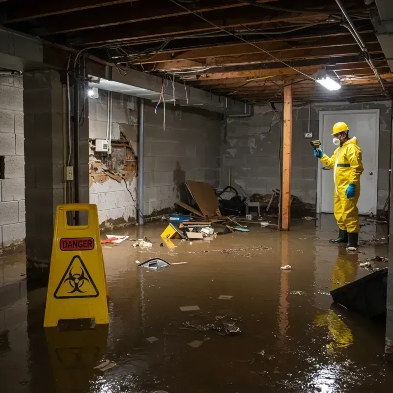 Flooded Basement Electrical Hazard in Fayetteville, AL Property